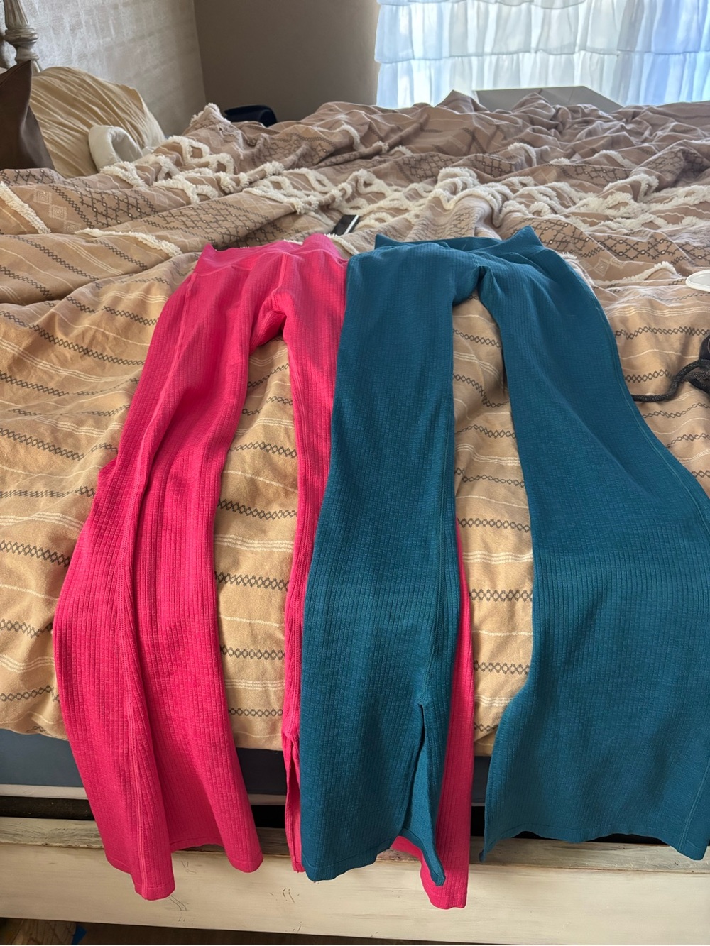 JoyLab Teal Blue Patterned Active Top